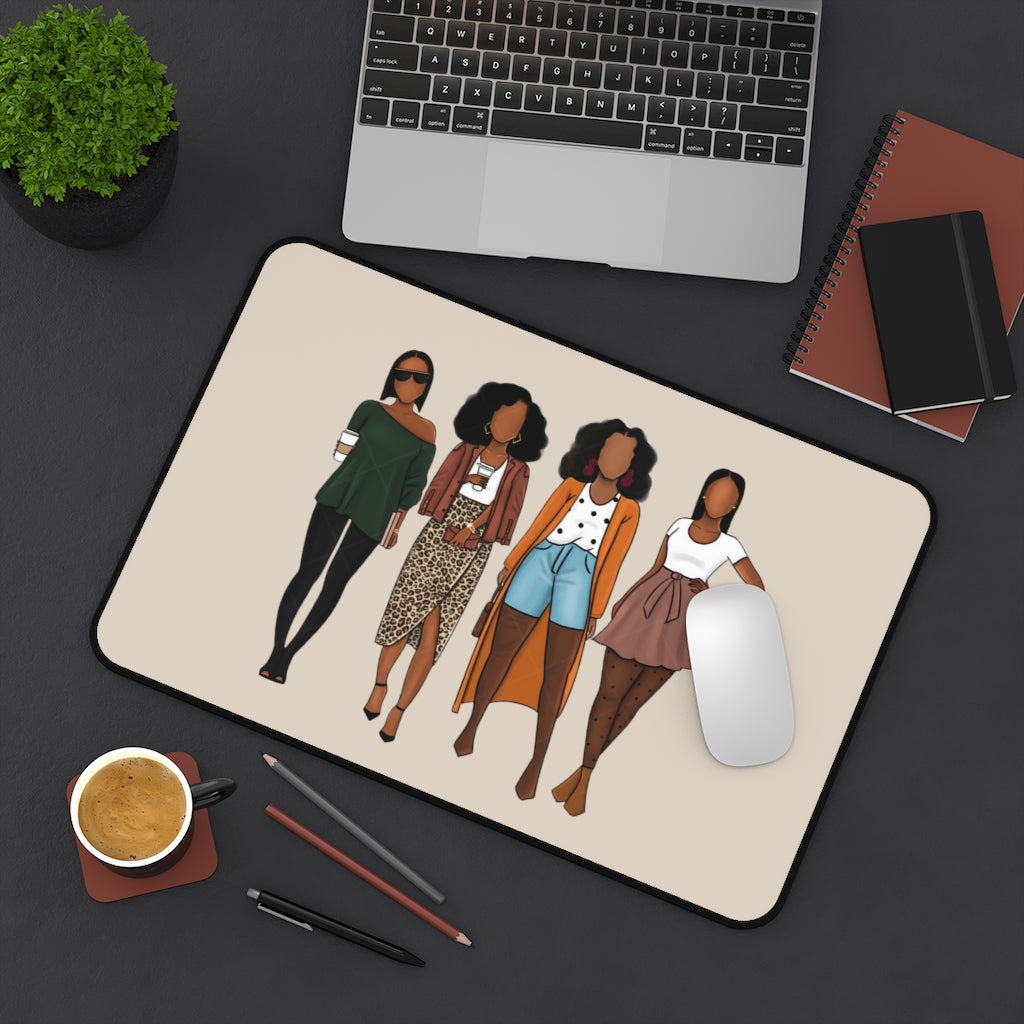 Desk pad for African American women.  Melanin stationery office products.
