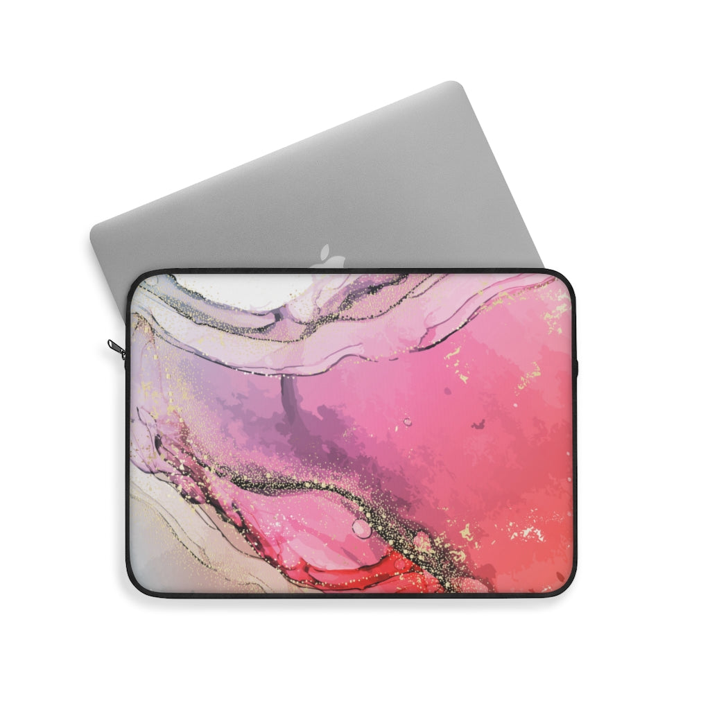 Pink marble laptop case sale