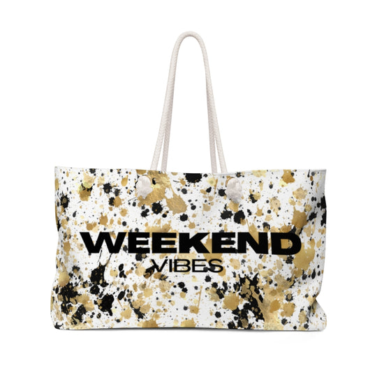 Gold Black Paint Weekender Bag