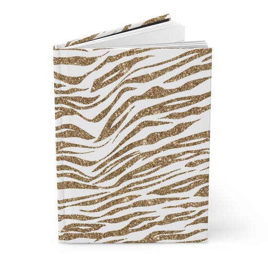 White Gold Tiger Hardcover Journal