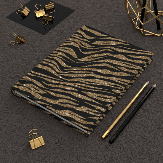 Black Gold Tiger Hardcover Journal