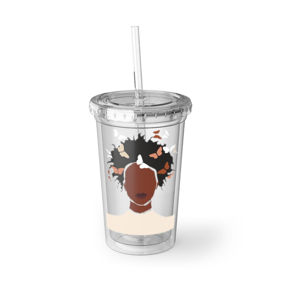 Black Butterfly Acrylic Cup