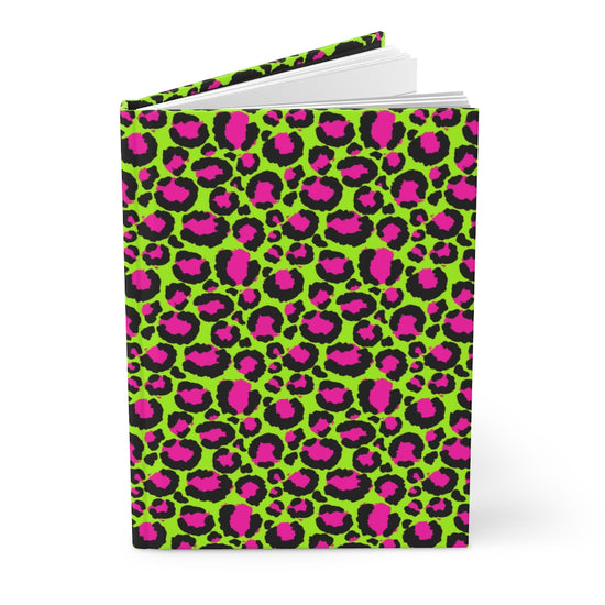 Green Neon Leopard Hardcover Journal