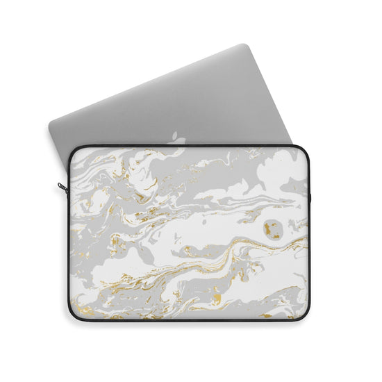 Gray White Marble Laptop Sleeve