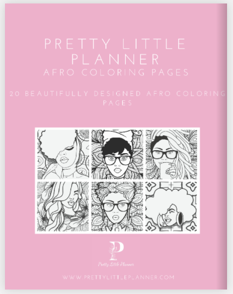 Afro Coloring Book Pages – PRETTY LITTLE PLANNER