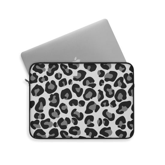 Gray Leopard Laptop Sleeve